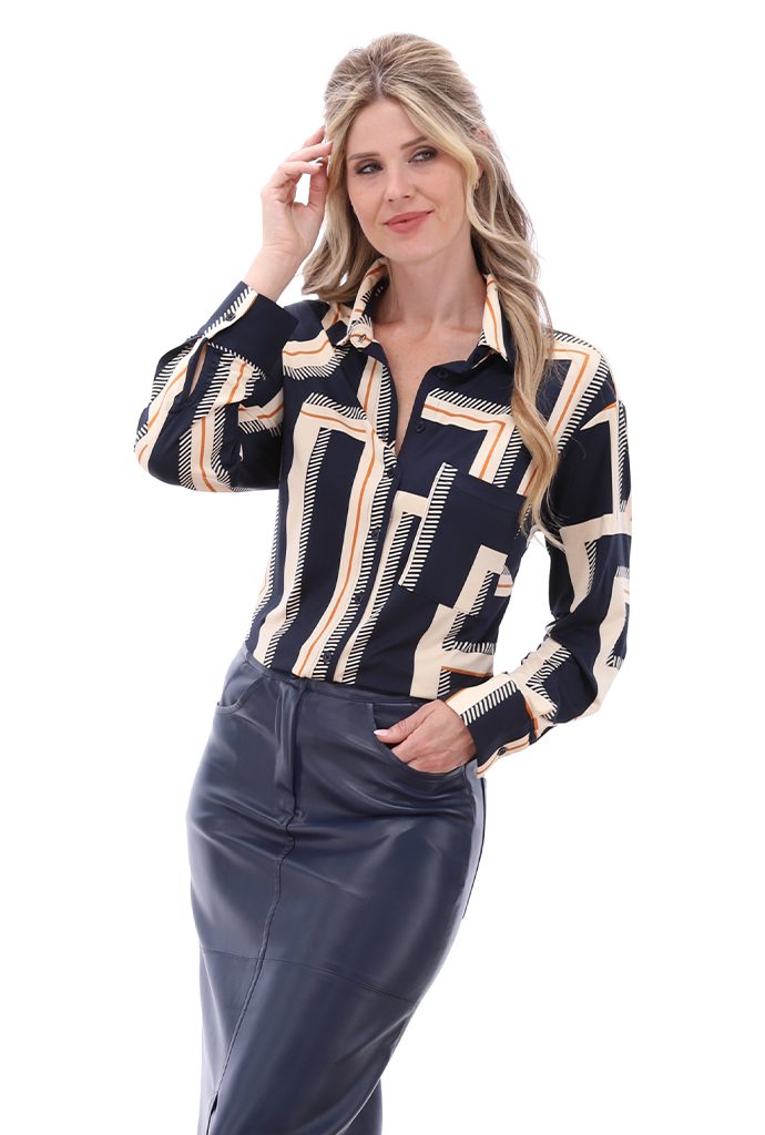 BLOUSE B333 P053 SKIRT B754 BLUE NIGHTS