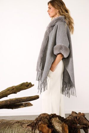 COAT B910 GREY PANTS B807 ECRU