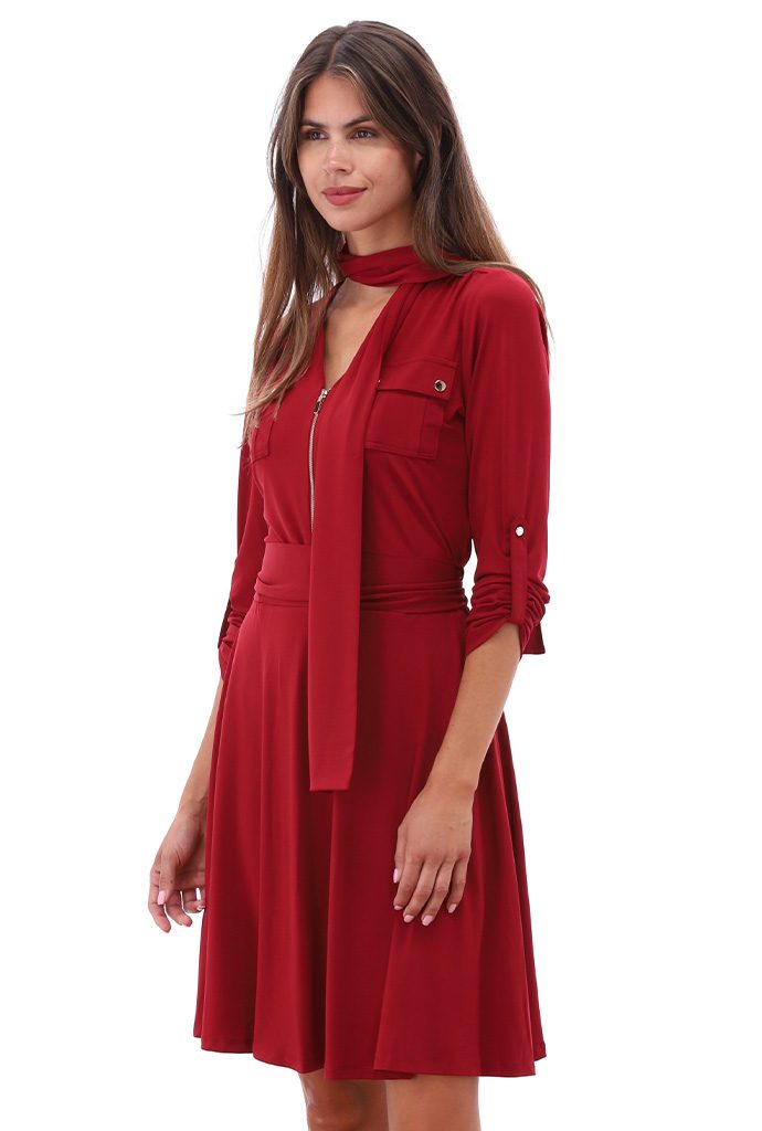 DRESS B196 RHUBARB