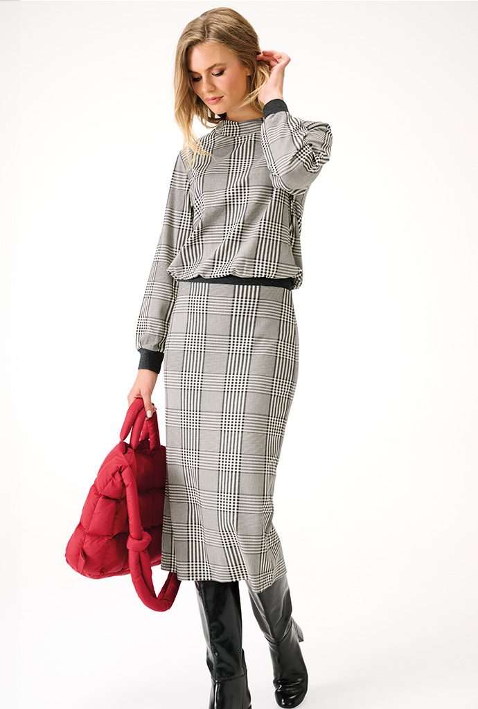 DRESS B622 GREY BAG B912 RIO RED