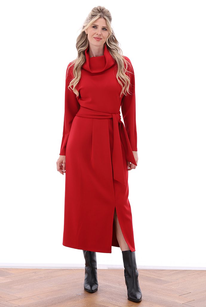 DRESS B632 RED DAHLIA