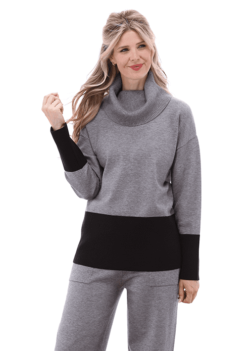 KNIT B806 GREY MELANGE + PANTS B807 GREY MELANGE