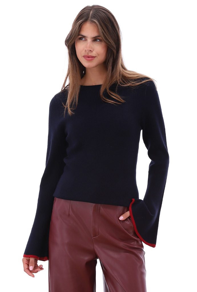 KNIT B847 NAVY PANTS B750 RED MAHOGANY.2