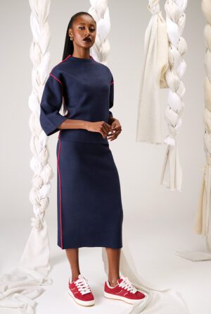 KNIT B859 NAVY SKIRT B860 NAVY