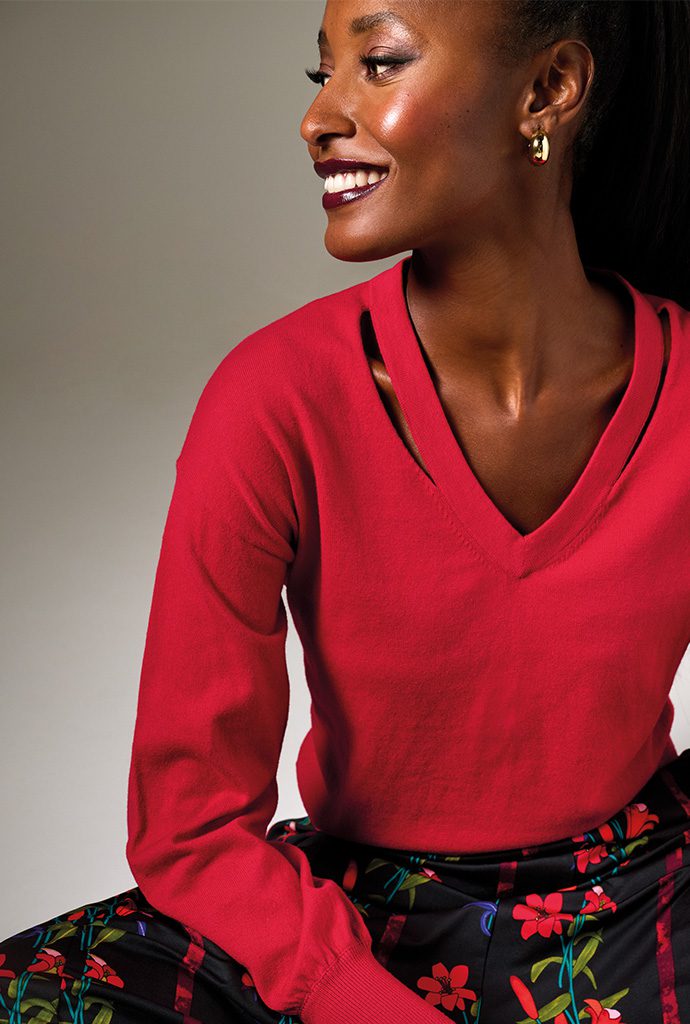 KNIT B866 LIPSTICK RED SKIRT B206 P033