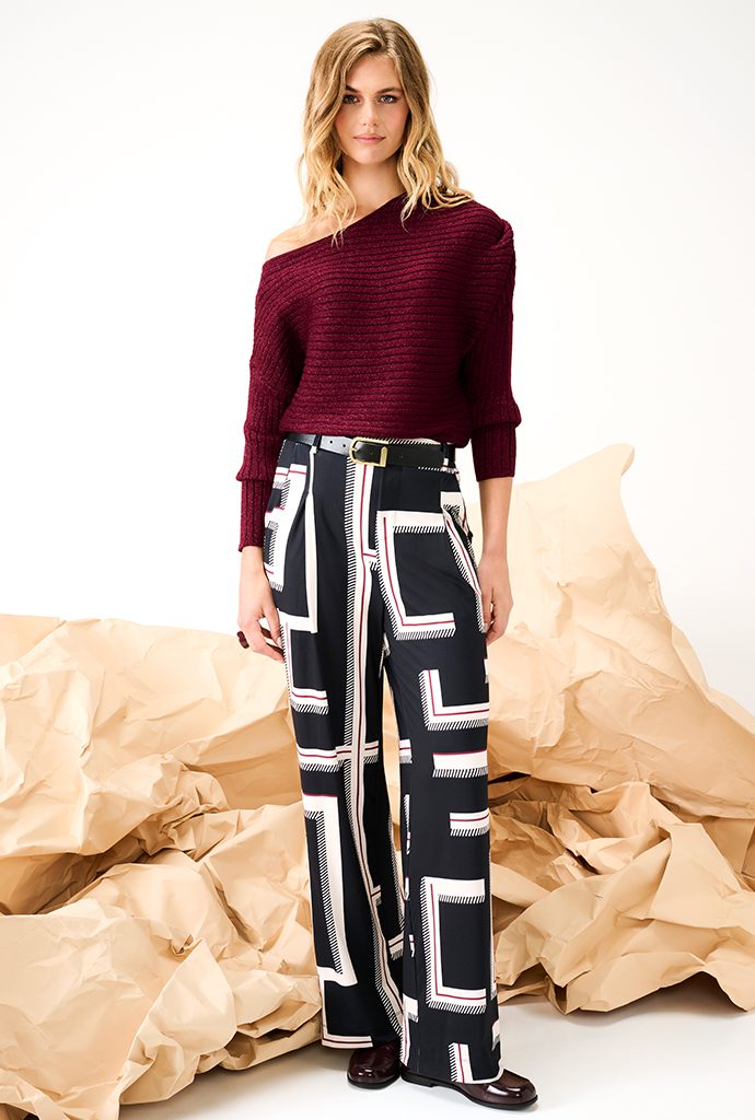 KNIT B869 OXBLOOD PANTS B332 P050.2