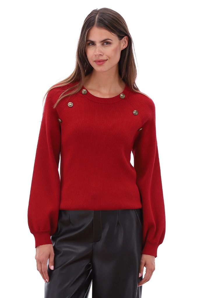 KNIT B871 RIO RED PANTS B750 BLACK