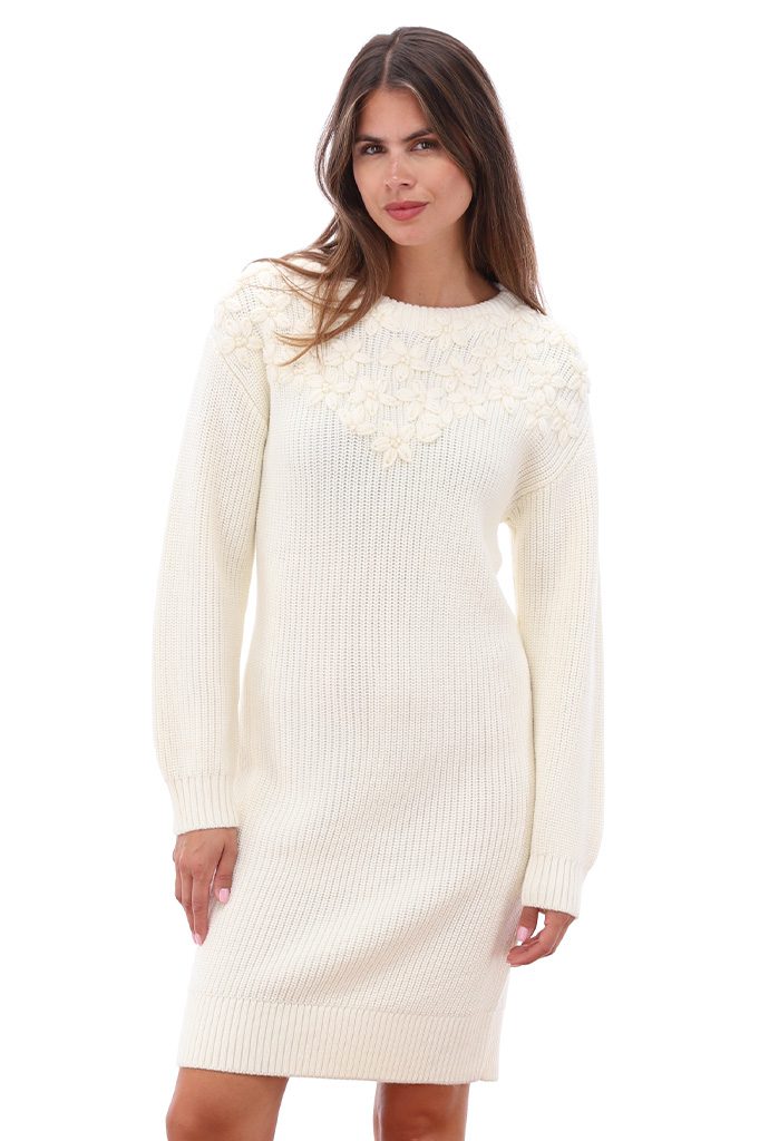 KNIT DRESS B854 ECRU.2