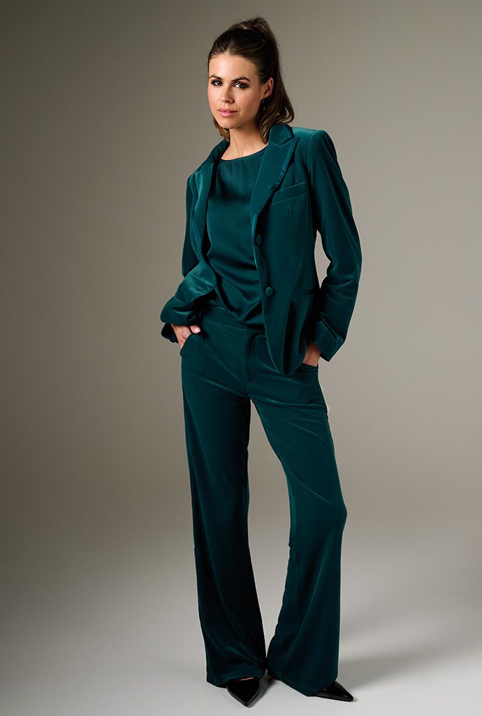 VELVET BLAZER B600 DEEP TEAL TOP B770 DEEP TEAL VELVET PANTS B601 DEEP TEAL
