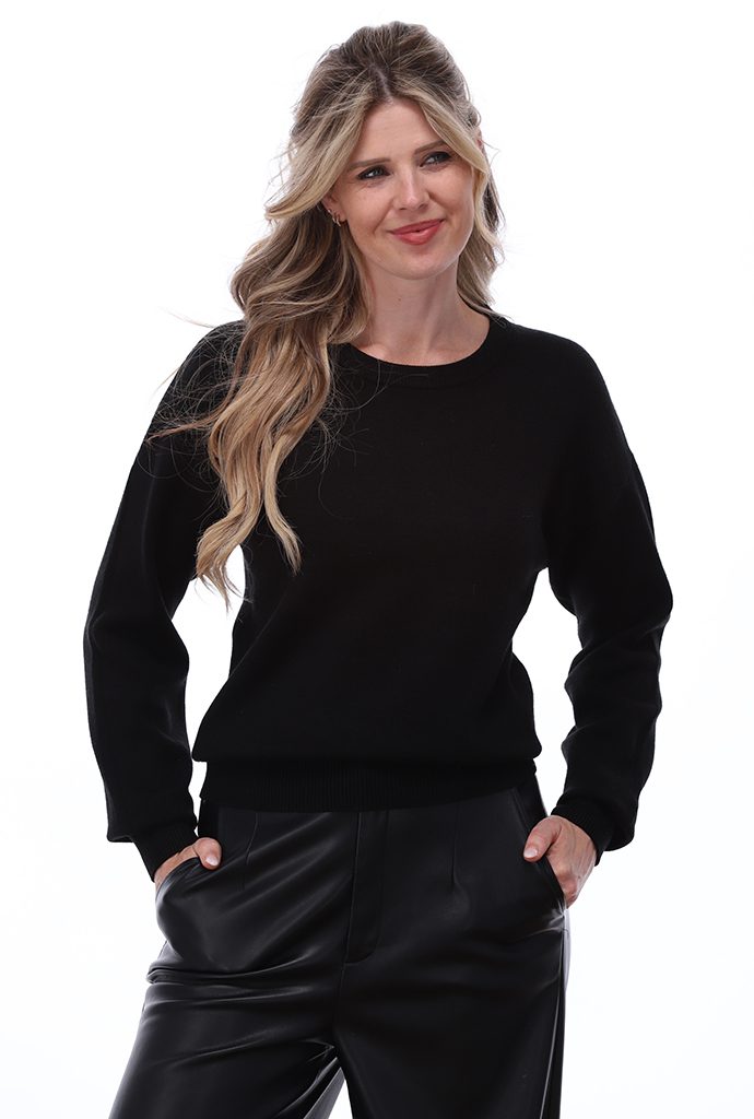 KNIT 865 BLACK PANTS BLACK WIJD