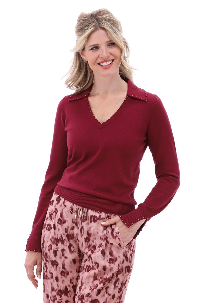 KNIT B825 BURGUNDY PANTS B781 P051.2