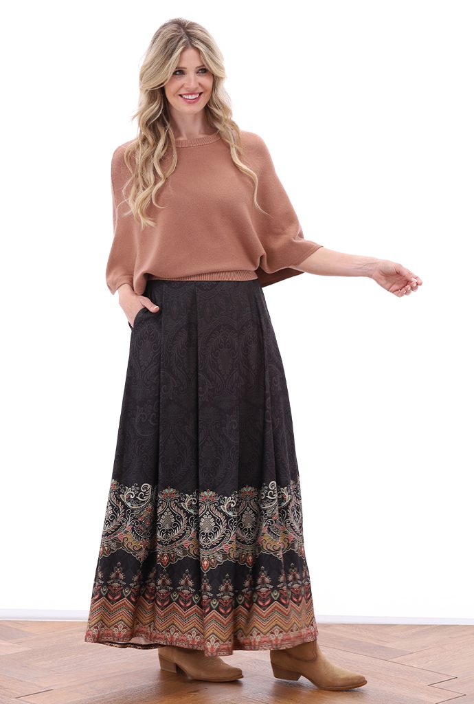 KNIT B857 MOCHA MOUSE SKIRT B303 P042.2